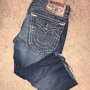 Men Distressed True Religion Shorts